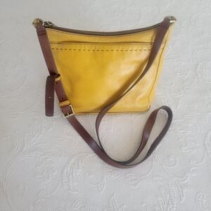 Hobo yellow leather crossbody bag